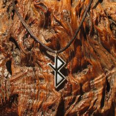 UNYKTOUCH Ansuz Rune of Communication 4th Runic Letter Pewter Pendant on Black Cord