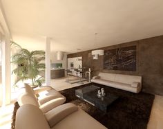 Látványterv nappali / architectural visualization living room ...