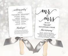 printable wedding program template rustic wedding fan program