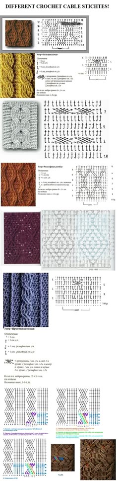 Different Crochet Cable Stitches ✿⊱╮Teresa Restegui http://www.pinterest.com/teretegui/✿⊱╮