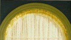 Beautiful Covering For A Half Moon Window Using Only A Hoola Hoop And A6440b83466c2efbcb0153ff99bfba4b