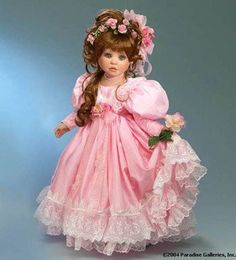 NEW Delton Collectible 5.5/" Pink Redhead Mini Porcelain Flower Fairy Doll NIB