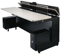 7 Best Smart Desk Images Computer Desks Tables Computer Desk With Hidden Dual Monitor Lift Smart Workstation Earthship