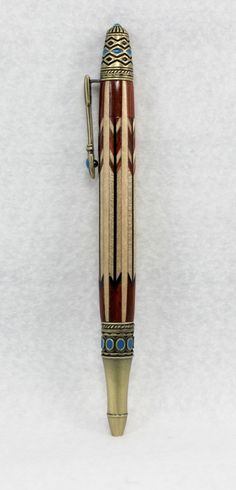 Slimline Aztec//Deco x 5 gold Woodturning Pen Kits