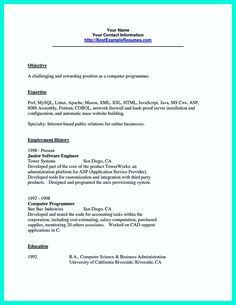 sample computer programmer resume entry level creative resume