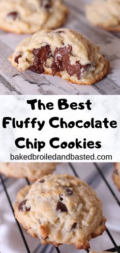 Fluffy Chocolate Chip Cookies | Baked Broiled and Basted Köstliche Desserts, Healthy Food, Healthy Recipes, Quick Healthy, Plated Desserts, Recipes Dinner