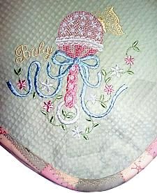 Personalized Embroidery Baby Fleece Blanket with Big Bird