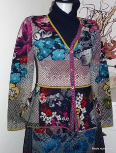 blau navi marine 72538 IVKO Merino Wolle Tunika wool dress Intarsia Pattern