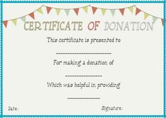 22 best donation certificate templates images certificate
