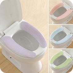 Blue Bathroom Protector Closes tool Soft Warmer Toilet Seat Cover Mat Removable Clode/® Toilet Covers Set