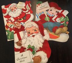 vtg 50/'s santa claus christmas charm glitter earrings