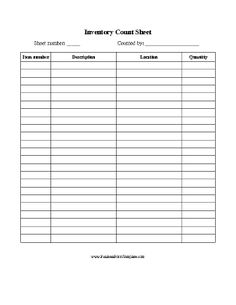 inventory count sheets