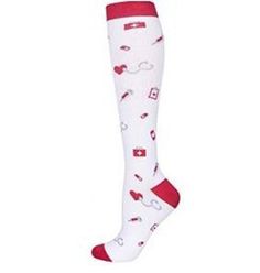 Womens 50 Full Print Stockings Saxophone Heartbeat Knee High Crew Socks