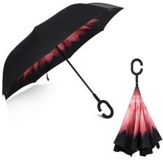 Ghost Rider Car Reverse Umbrella With C-Shaped Handle UV Protection Inverted Folding Umbrellas Windproof And Rainproof Double Folding Inverted Umbrella