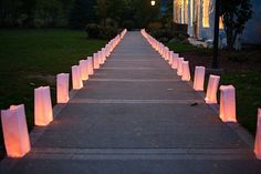 72 Best Luminaries Images On Pinterest Wedding Ideas Darci Enlisted The Help Of Her Mom To Diy 100 Paper Bag Luminaries Perfect For A Wedding Aisle Decor