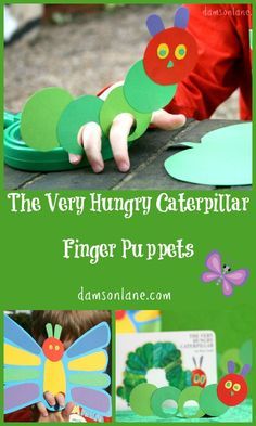 Bringing books to life - The Very Hungry Caterpillar Finger Puppets from damsonlane.com