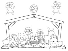 Nativity Coloring Pages Jesus Is Born Page Printable Christmas