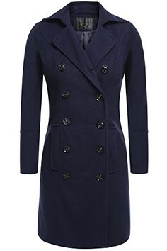 Orangeskycn Women Double Breasted Retro Blazer Jacket Overcoat