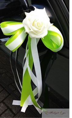 10 Kirchenschleife weiß rosa Hochzeit Autoschmuck Herz Efeu Kirchenschmuck