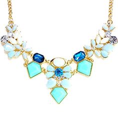 Women Fashion Charm Crystal Flower Bib Chain Choker Pendant Necklace Gift Acc