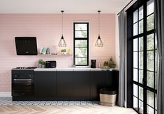 Arredamento cucina moderna con mobili di colore verde oliva e ... Colori cucina moderna