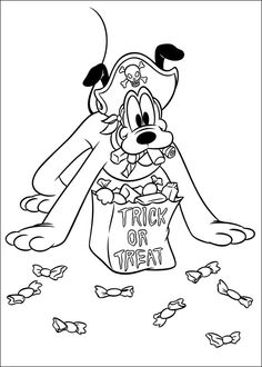 Halloween Trick Or Treat Pluto Coloring Pages