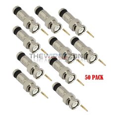 50Pcs RG59 BNC Weatherproof Sealed Compression Connectors CCTV Camera DVR