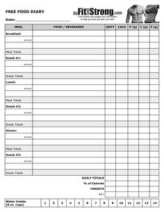 diet journal template