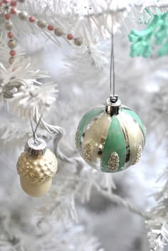 with mini glass pinecones sequin bird and flocked baubles pearlised owls vintage christmas tree decorations vintage inspired christmas dec - Pastel Green Christmas Decorations with mini glass pinecones sequin bird and flocked baubles pearlised owls vintage christmas tree decorations vintage inspired christmas dec - Pastel Green Christmas Decorations