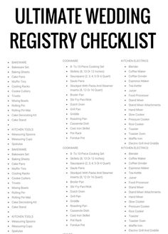 There Are So Many Options Available That It S Hard To Know What Wedding Registry Checklist