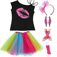 Awkward Styles 80s Fanny Pack for Women Men Neon 80s Costume Party 80s Accessories Pink