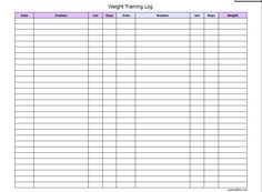 free printable exercise log