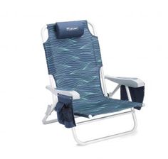 Folding Beach Chairs with Backpack Adults,4-positons Portable Outdoor Chairs Camping Fishing Lightweight with High Seat Back Cup Holder Arms