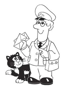 Download Postman Pat the delivery coloring pages for kids, printable free | Geburtstag, Malen und Stempel