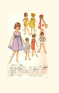 Doll Clothes Pattern 5356 Barbie Midge Wonder Woman Super girl Bat girl Samantha