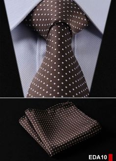 Men Tie Necktie Pocket Square Handkerchief Set Suit ECD11