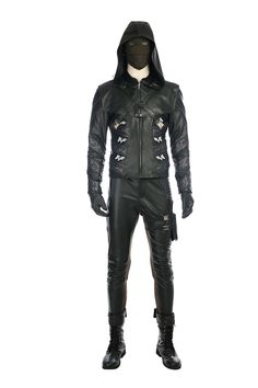 Green Arrow 5 Prometheus Cosplay Costume Leather Full Suit Any Size lot