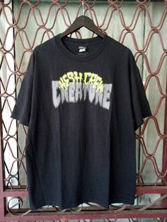 Creature STRIKE FAST Skateboard T Shirt BLACK LARGE