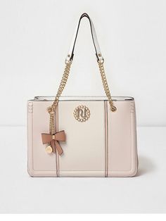 River island pink tote sale bag