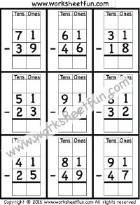 48 best subtraction worksheets images in 2020 subtraction with regrouping on graph paper