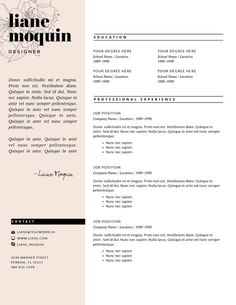 professional resume template and cover by botanicapaperieshop