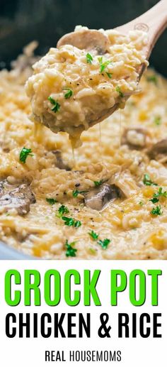 CHEESY CROCK POT CHICKEN AND RICE - My Recipes for You