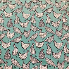 100/% Cotton Poplin Fabric Rose /& Hubble Spotted Hens Chicken Farm Animals