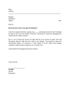 salary increment letter format letters font english pinterest request for salary increase template