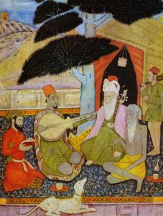 India Miniature Painting Reproduction Fine Art Print A Musical Gathering