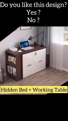 Hidden Bed, Corner Desk, Bed