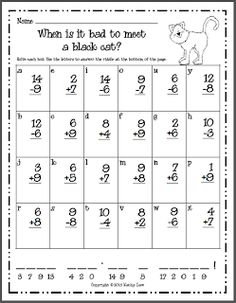 Best Addition And Subtraction Worksheets Images Addition Halloween Math Addition To Via First Gradea