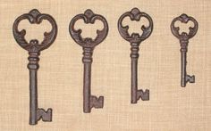 CAST IRON Antique-Style Skeleton Key Primitive Victorian Steampunk Western