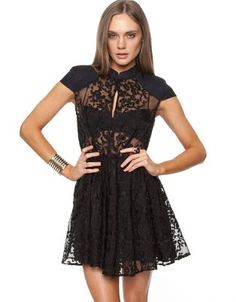 Black Lace Midi Dress Little Formal Prom Cameo Say It Right Dress