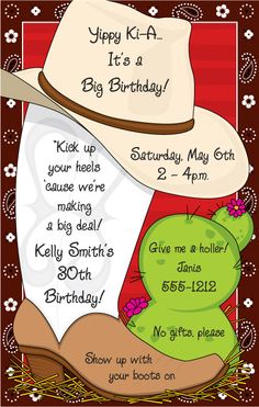 cowboy invitations template best template collection service